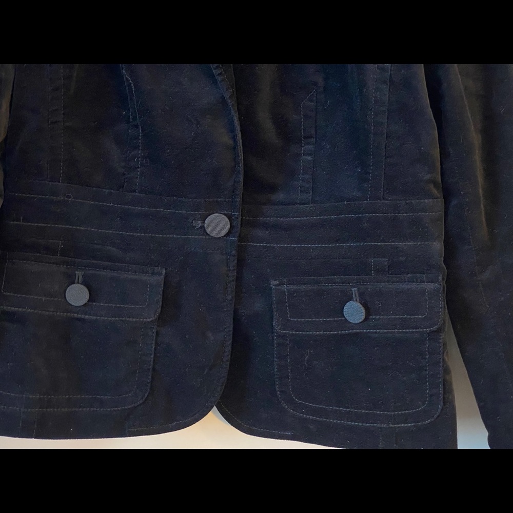 Talbots Black Velvet One Button Structured Blazer… - image 6